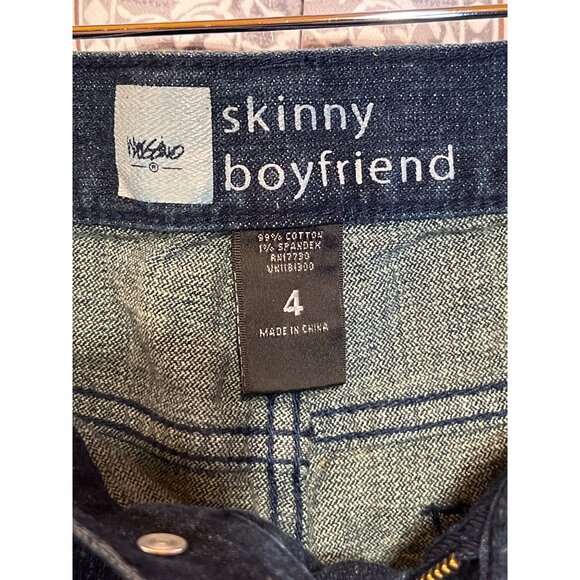 Mossimo Skinny Boyfriend Jeans Size 4 Dark Wash Denim Womens Casual Stylish - Picture 10 of 10